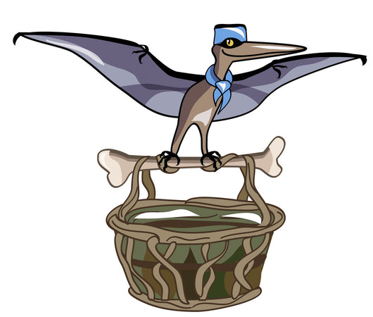 Illustration Pteranodon Carrying Basket Wall Decal