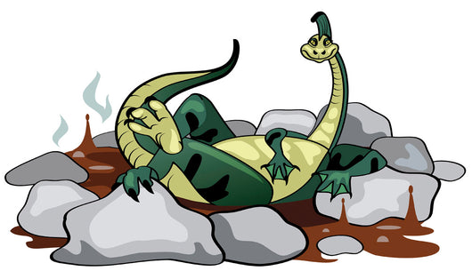 Illustration Hadrosaurus Relaxing Jacuzzi Wall Decal