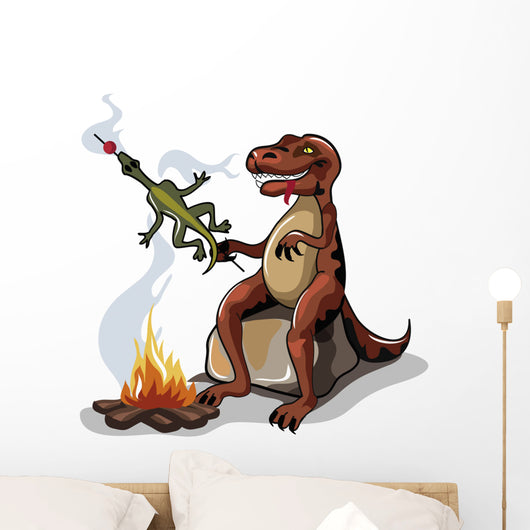 Illustration Tyrannosaurus Rex Cooking Wall Decal