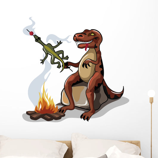 Illustration Tyrannosaurus Rex Cooking Wall Decal