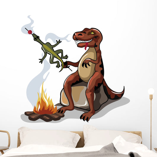 Illustration Tyrannosaurus Rex Cooking Wall Decal
