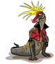Illustration Hadrosaurus Dinosaur Dressed Wall Decal