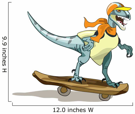 Illustration Raptor Skateboarding Wall Decal