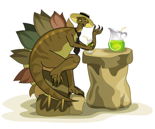 Illustration Stegosaurus Drinking Beverage Wall Decal