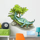 Illustration Iguanodon Sunbathing Wall Decal