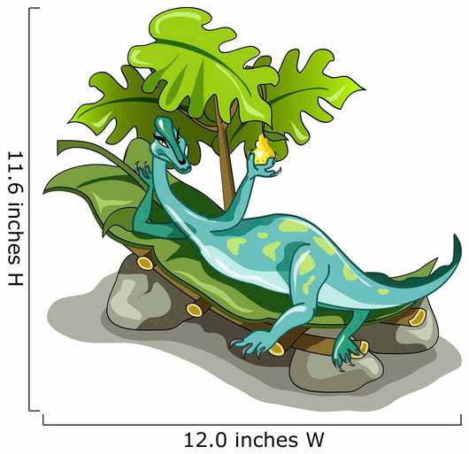 Illustration Iguanodon Sunbathing Wall Decal