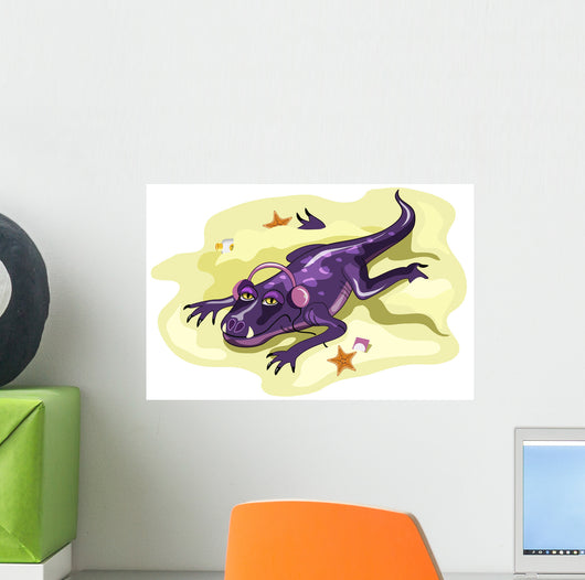 Illustration Anteosaurus Sunbathing with Wall Decal