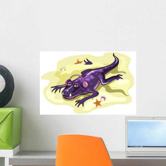 Illustration Anteosaurus Sunbathing with Wall Decal