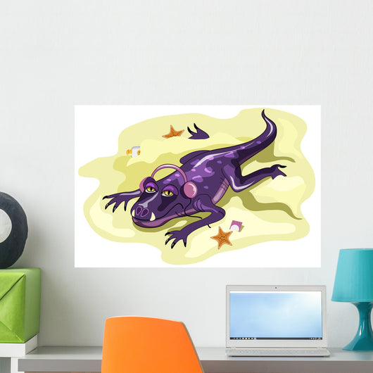 Illustration Anteosaurus Sunbathing with Wall Decal