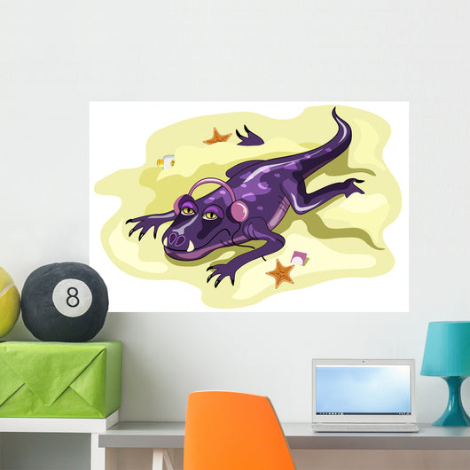 Illustration Anteosaurus Sunbathing with Wall Decal