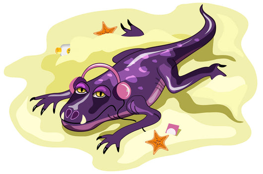 Illustration Anteosaurus Sunbathing with Wall Decal