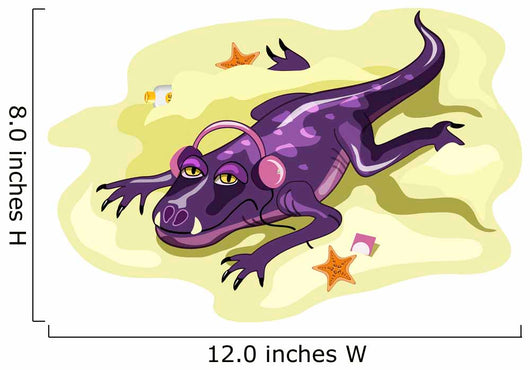 Illustration Anteosaurus Sunbathing with Wall Decal