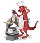 Illustration Tyrannosaurus Rex Chef Wall Decal
