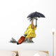 Illustration Amargasaurus Holding Umbrella Wall Decal