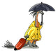Illustration Amargasaurus Holding Umbrella Wall Decal