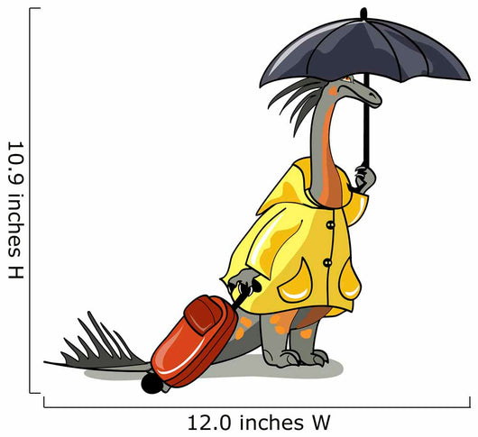 Illustration Amargasaurus Holding Umbrella Wall Decal