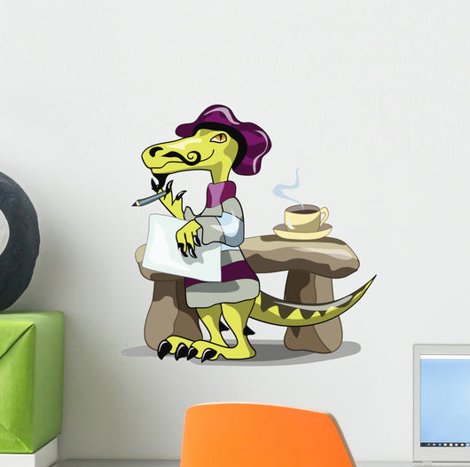 Illustration Raptor Poet Thinking Wall Decal