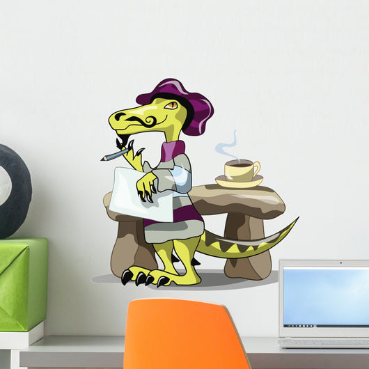 Illustration Raptor Poet Thinking Wall Decal