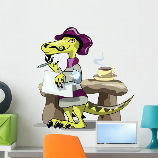 Illustration Raptor Poet Thinking Wall Decal