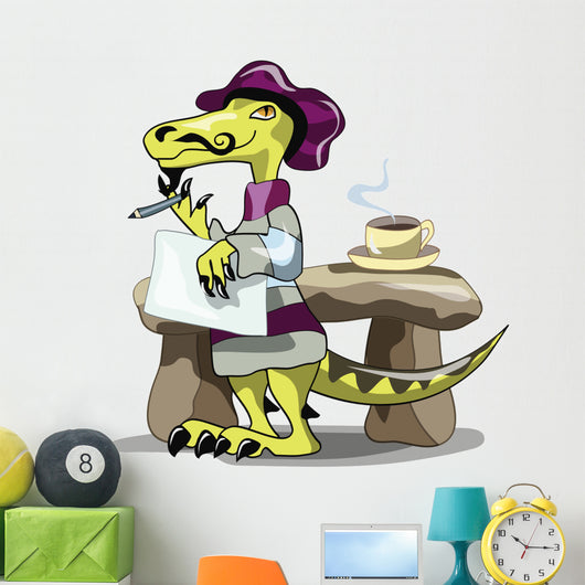 Illustration Raptor Poet Thinking Wall Decal