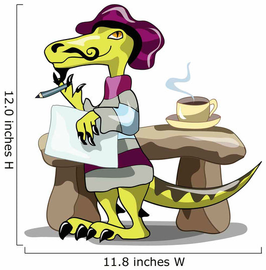Illustration Raptor Poet Thinking Wall Decal