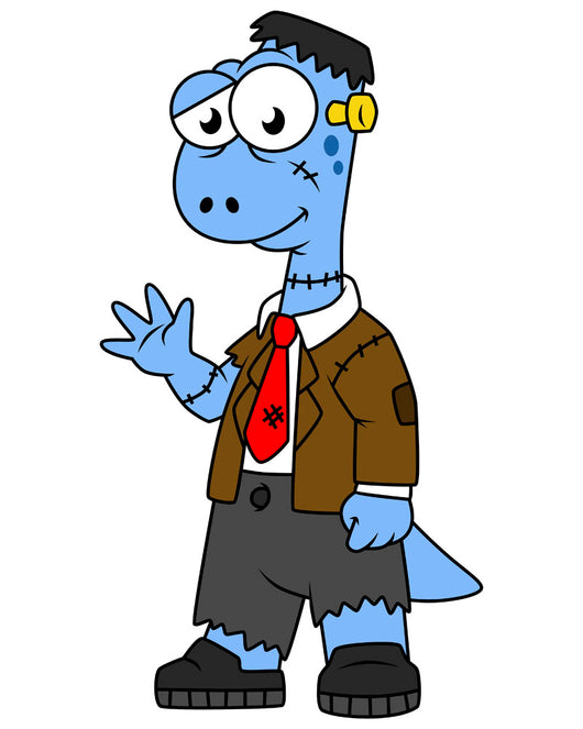 Illustration Brontosaur Dressed up Wall Decal