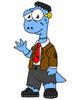 Illustration Brontosaur Dressed up Wall Decal