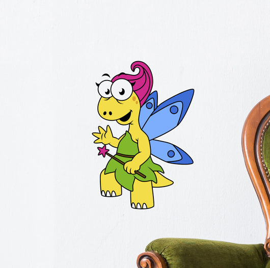 Cartoon Illustration Fairysaur Dinosaur Wall Decal