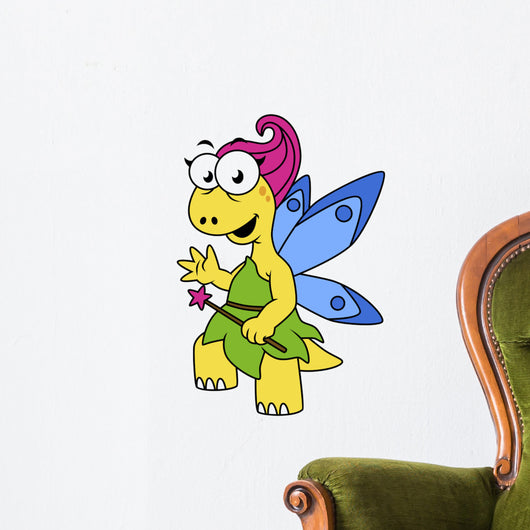 Cartoon Illustration Fairysaur Dinosaur Wall Decal
