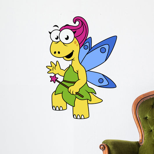 Cartoon Illustration Fairysaur Dinosaur Wall Decal
