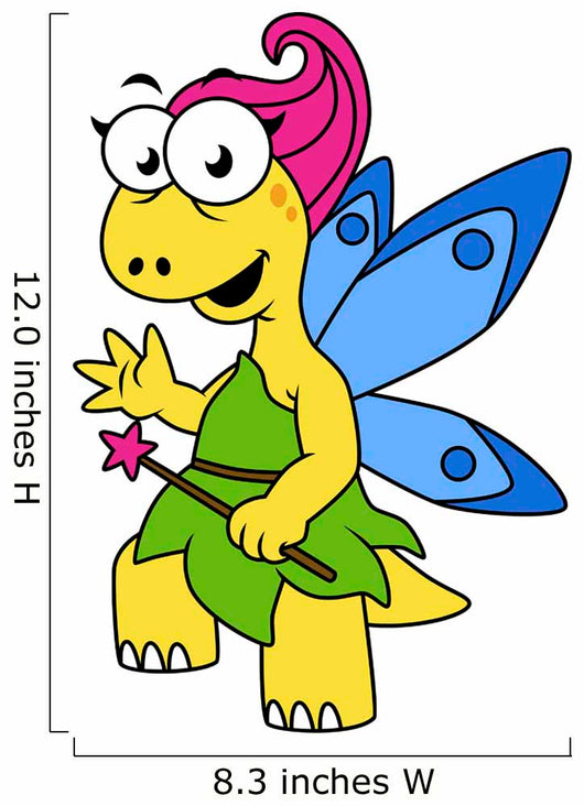 Cartoon Illustration Fairysaur Dinosaur Wall Decal
