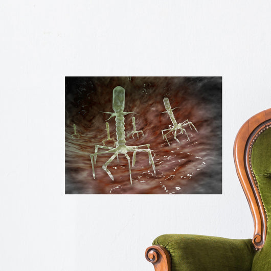 Microscopic Bacteriophages Surface Bacteria Wall Decal