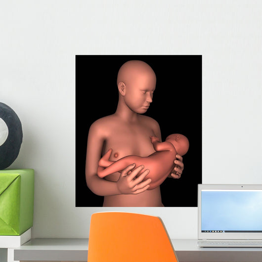Mother Breastfeeding Baby Wall Decal Design 1
