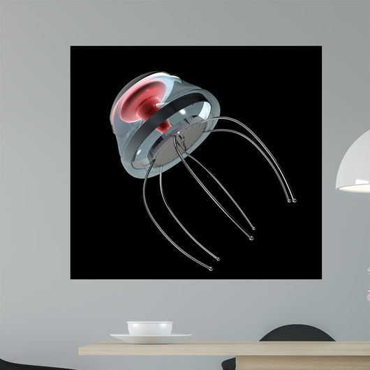 Nanobot Illustration Black Wall Decal Design 4