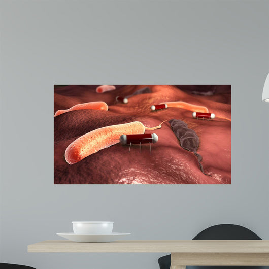 Nanobots Attacking Cholera Virus Wall Decal