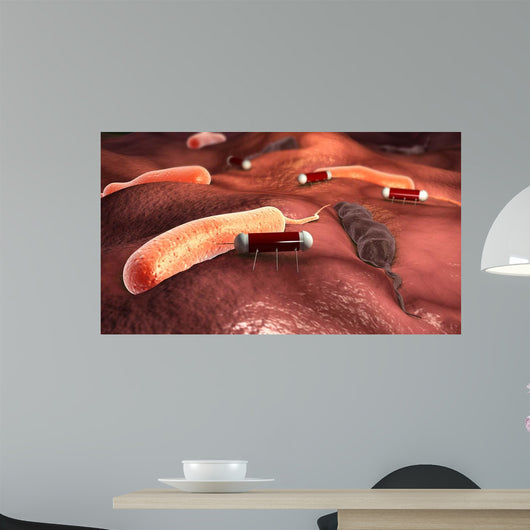 Nanobots Attacking Cholera Virus Wall Decal