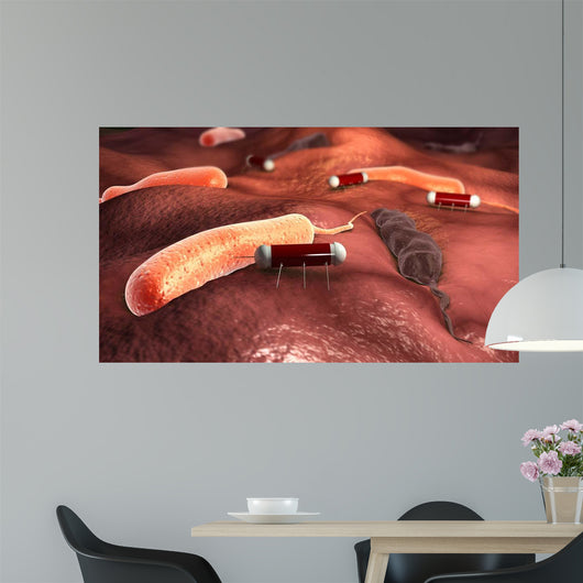 Nanobots Attacking Cholera Virus Wall Decal