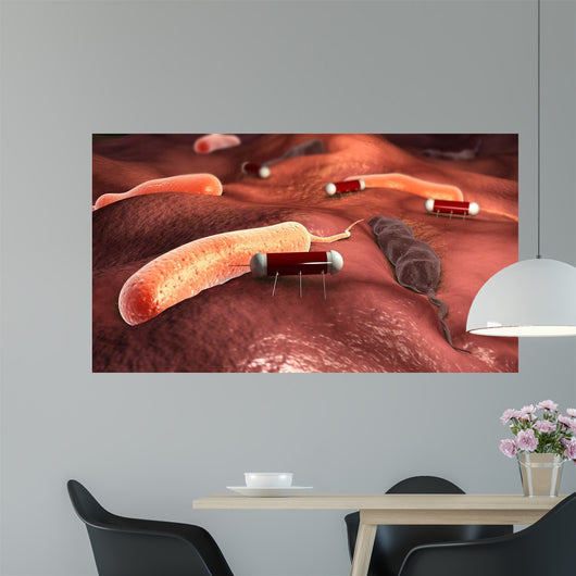 Nanobots Attacking Cholera Virus Wall Decal