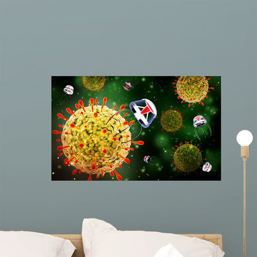 Nanobots Attacking Virus Wall Decal