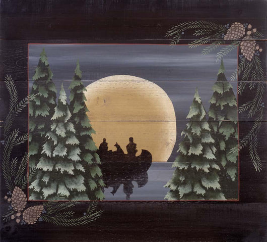 Christmas Night Moonlight Paddle Wall Decal
