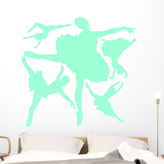 Light Blue Ballet Silhouette Wall Decal Stickers Wall Decal