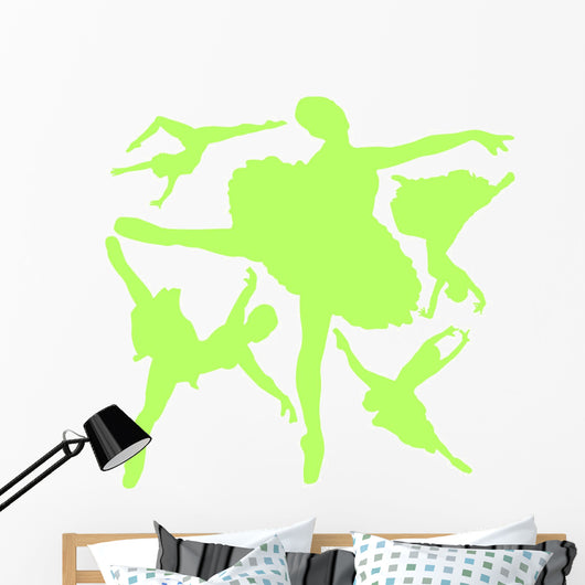 Lime Green Ballet Silhouette Wall Decal Stickers Wall Decal