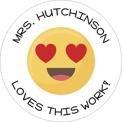 Custom Heart Eye Emoji Teacher Sticker