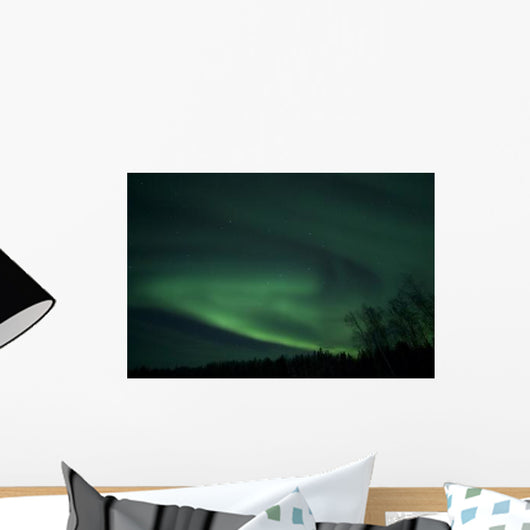 Green Aurora above Far Wall Decal Design 4
