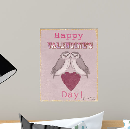 Valentine's Day Owls Wall Decal