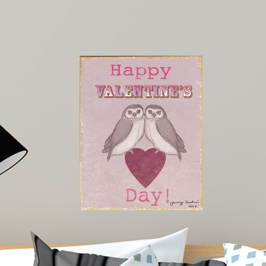 Valentine's Day Owls Wall Decal
