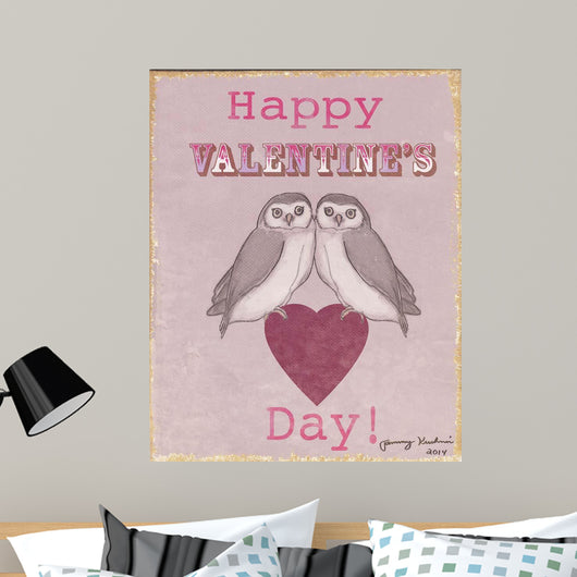 Valentine's Day Owls Wall Decal