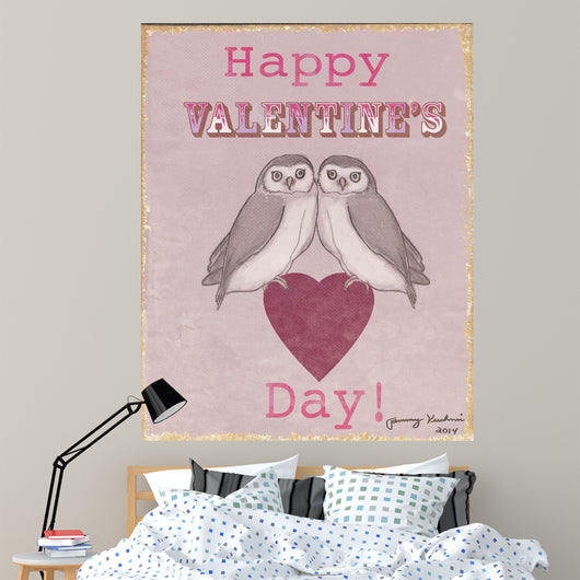 Valentine's Day Owls Wall Decal