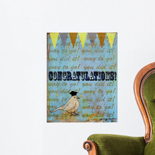Congratulations Bird Wall Decal