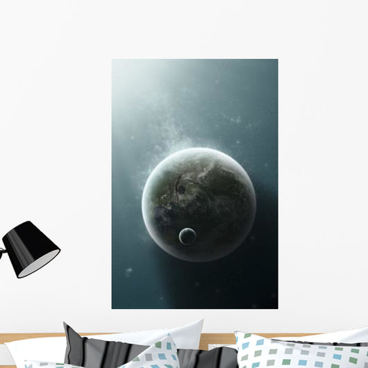 Earth-like Planet Illuminated Nearby Wall Decal
